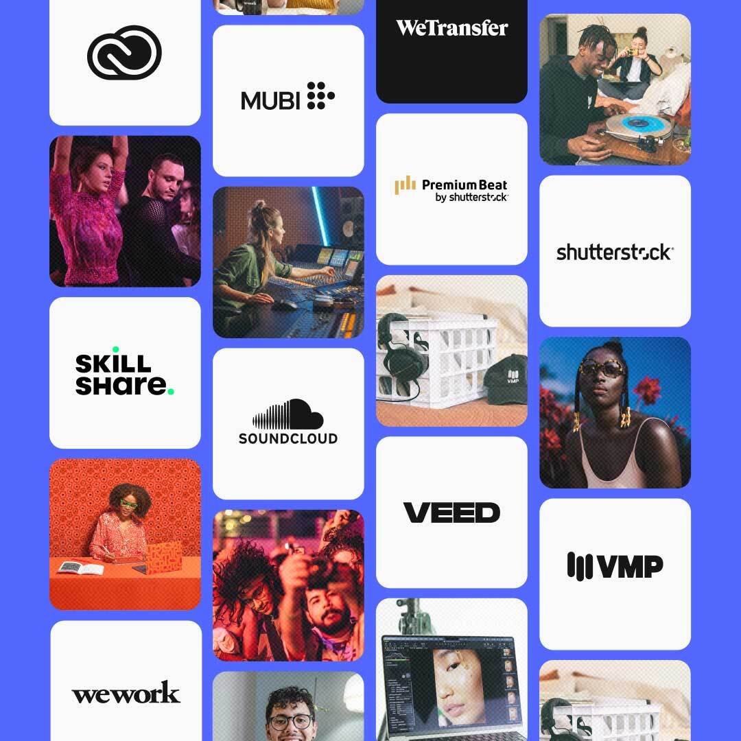 The new program launches with nine exclusive offers from leading creative platforms including MUBI, Adobe, SoundCloud and Skillshare among others